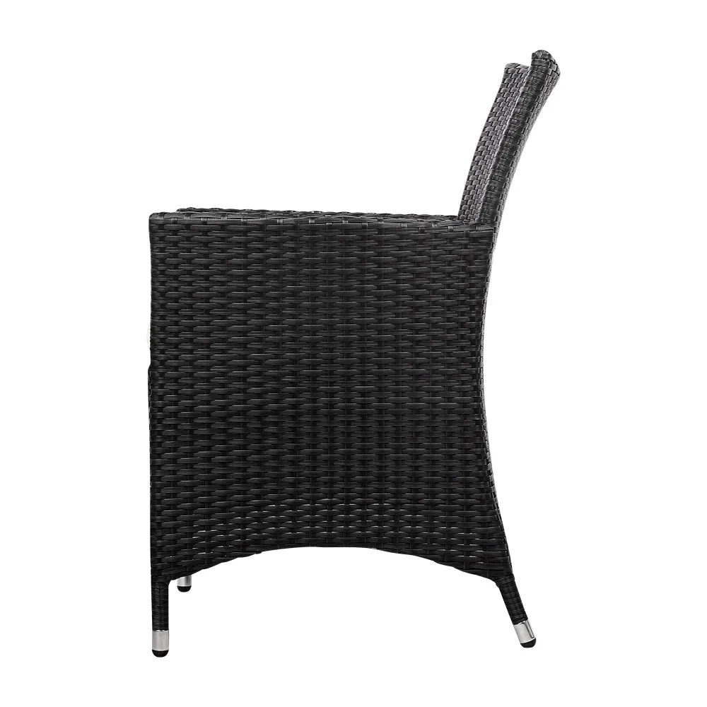 2PC Outdoor Dining Chairs Patio Furniture Wicker Garden Cushion Idris