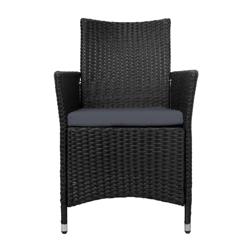 2PC Outdoor Dining Chairs Patio Furniture Wicker Garden Cushion Idris