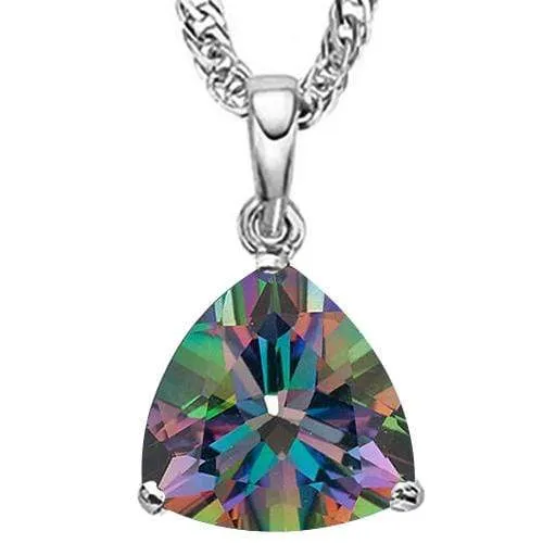 3/4 CT OCEAN MYSTIC GEMSTONE 10KT SOLID GOLD PENDANT