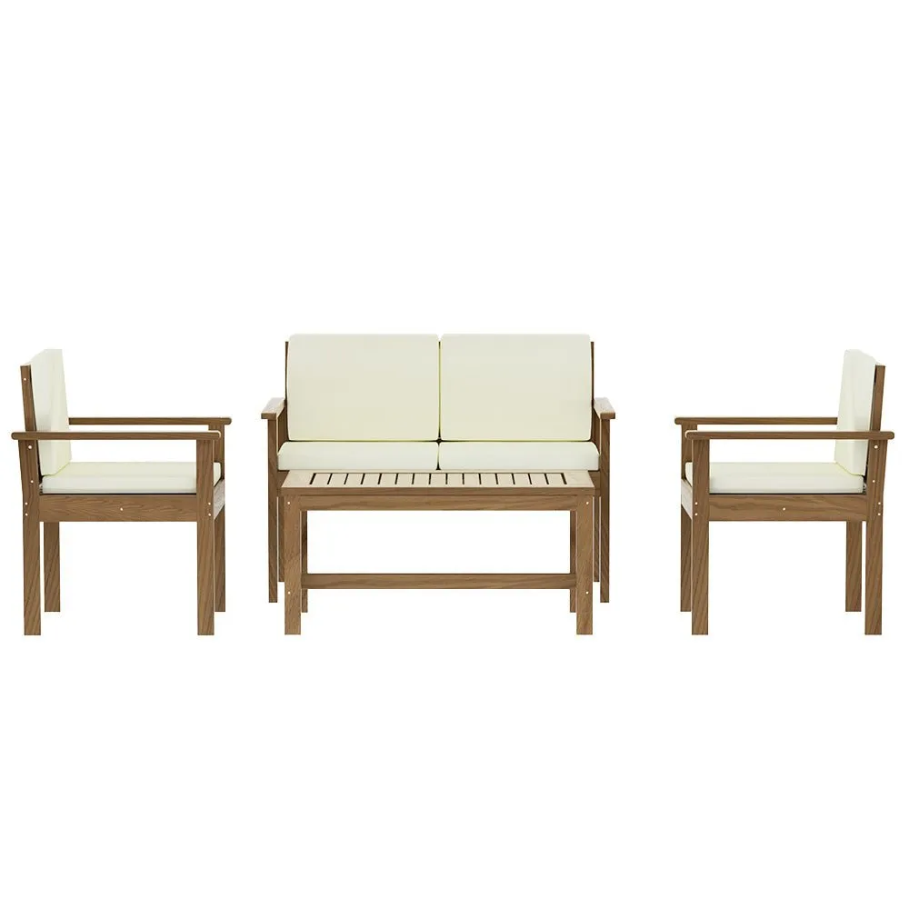 4 Seater Acacia Wood Lounge Setting
