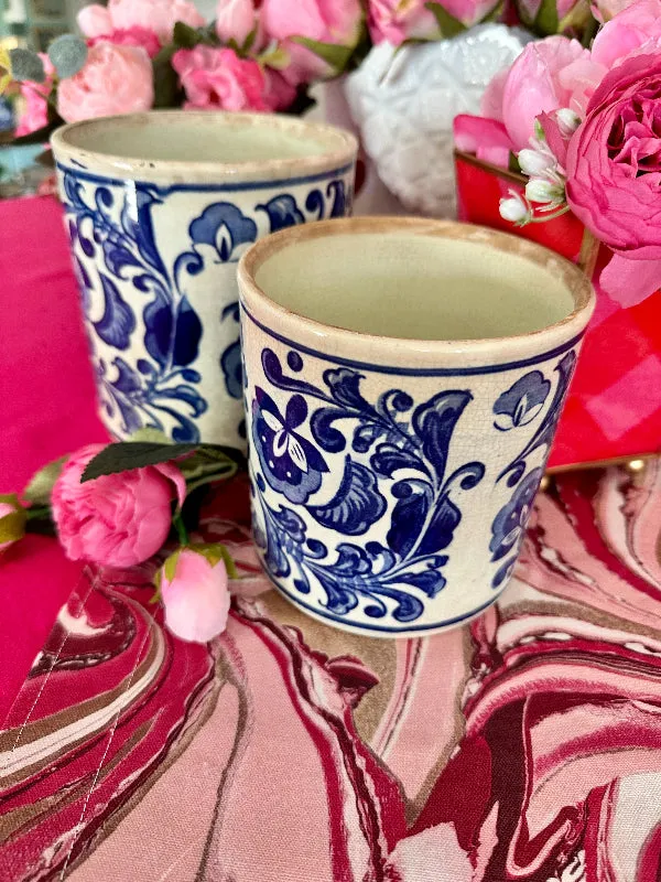 Antique Canister, Blue and White Chinoiserie - 2 Available, Each Sold Separately