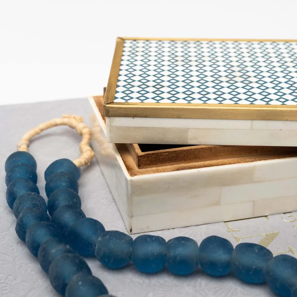 Blue and Bone and Brass Box