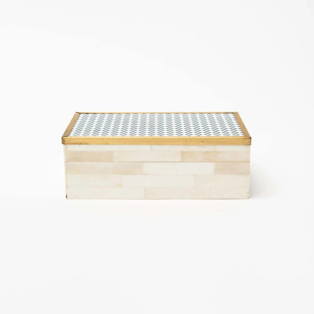 Blue and Bone and Brass Box