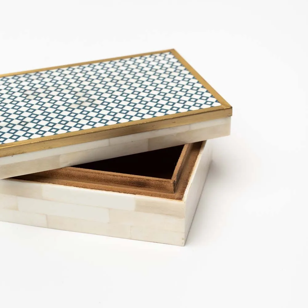 Blue and Bone and Brass Box