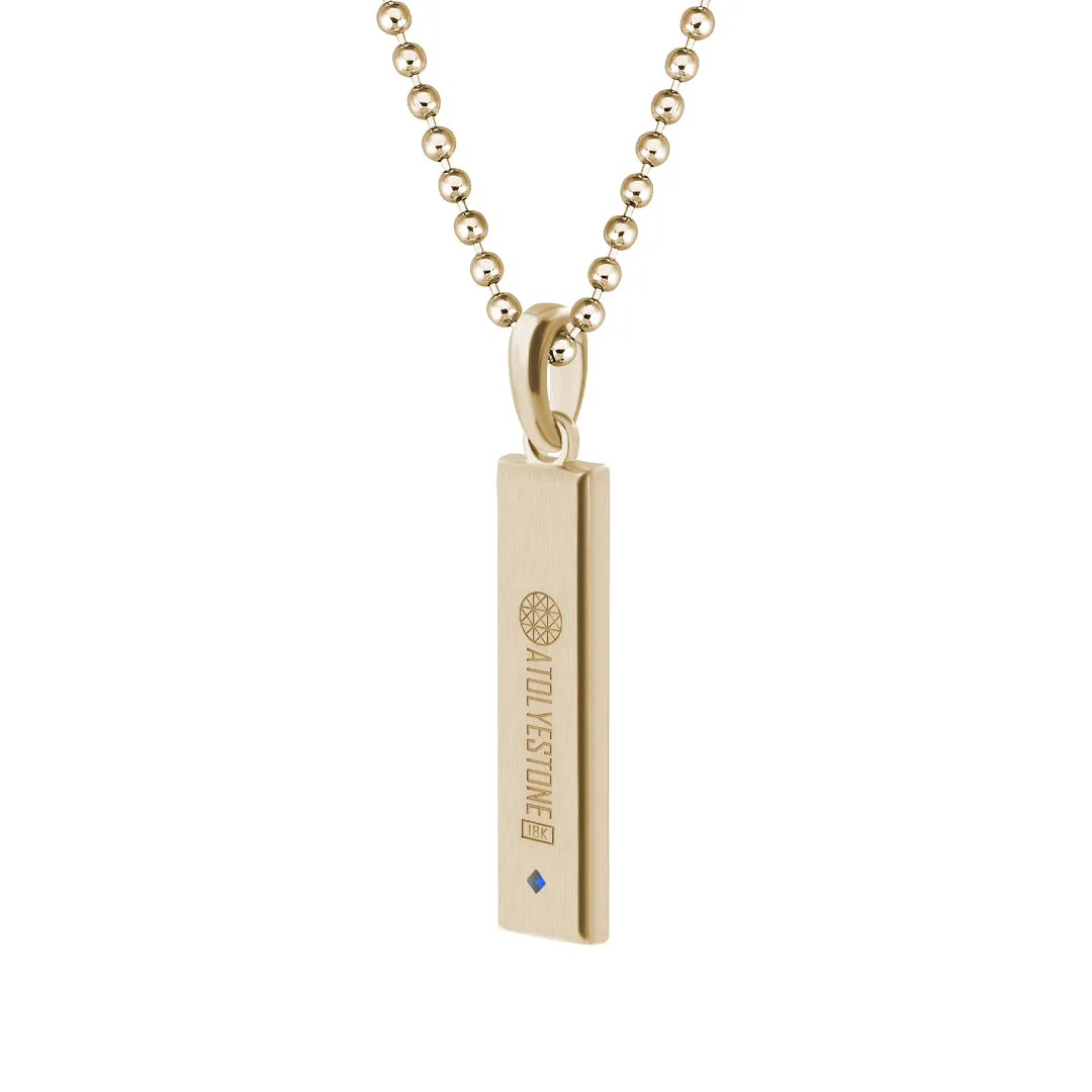 Diamond Minimal Pyramid Pendant in Gold