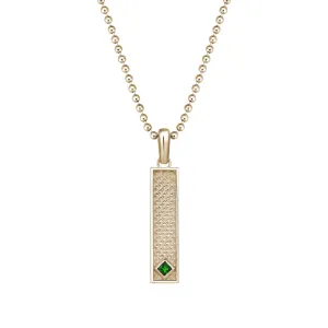 Diamond Minimal Pyramid Pendant in Gold