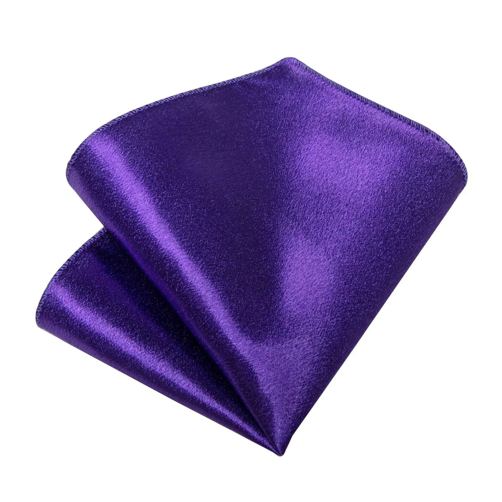 DiBanGu Silk Tie Shining Deep Purple Solid Mens Tuxedo Work Dresses Tie Pocket Square Cufflinks Set