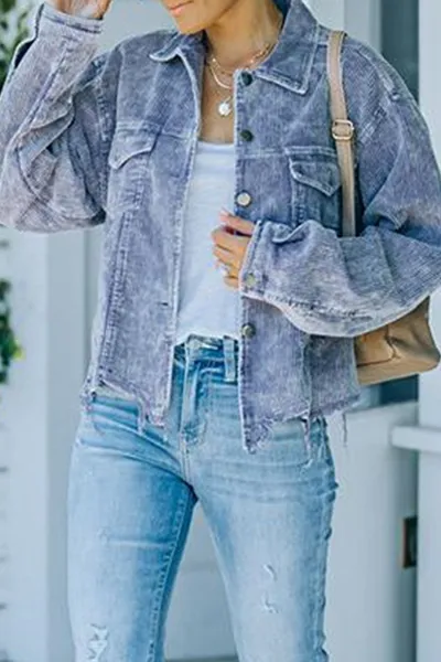 Dunnmall Casual Vintage Solid Tassel Buckle Turndown Collar Outerwear(6 Colors)