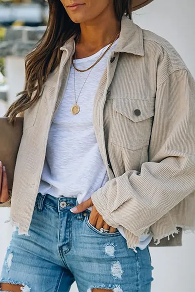 Dunnmall Casual Vintage Solid Tassel Buckle Turndown Collar Outerwear(6 Colors)