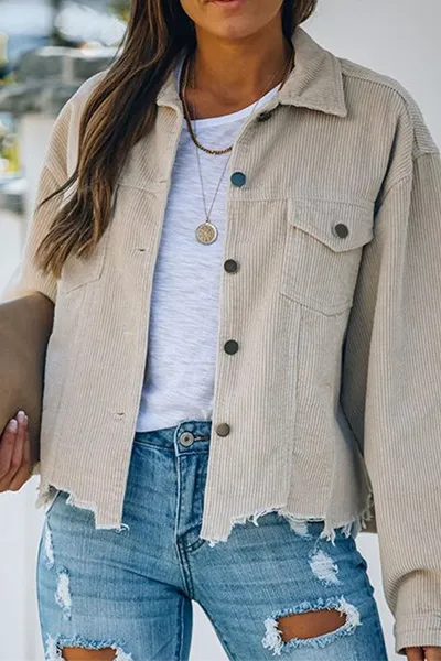 Dunnmall Casual Vintage Solid Tassel Buckle Turndown Collar Outerwear(6 Colors)