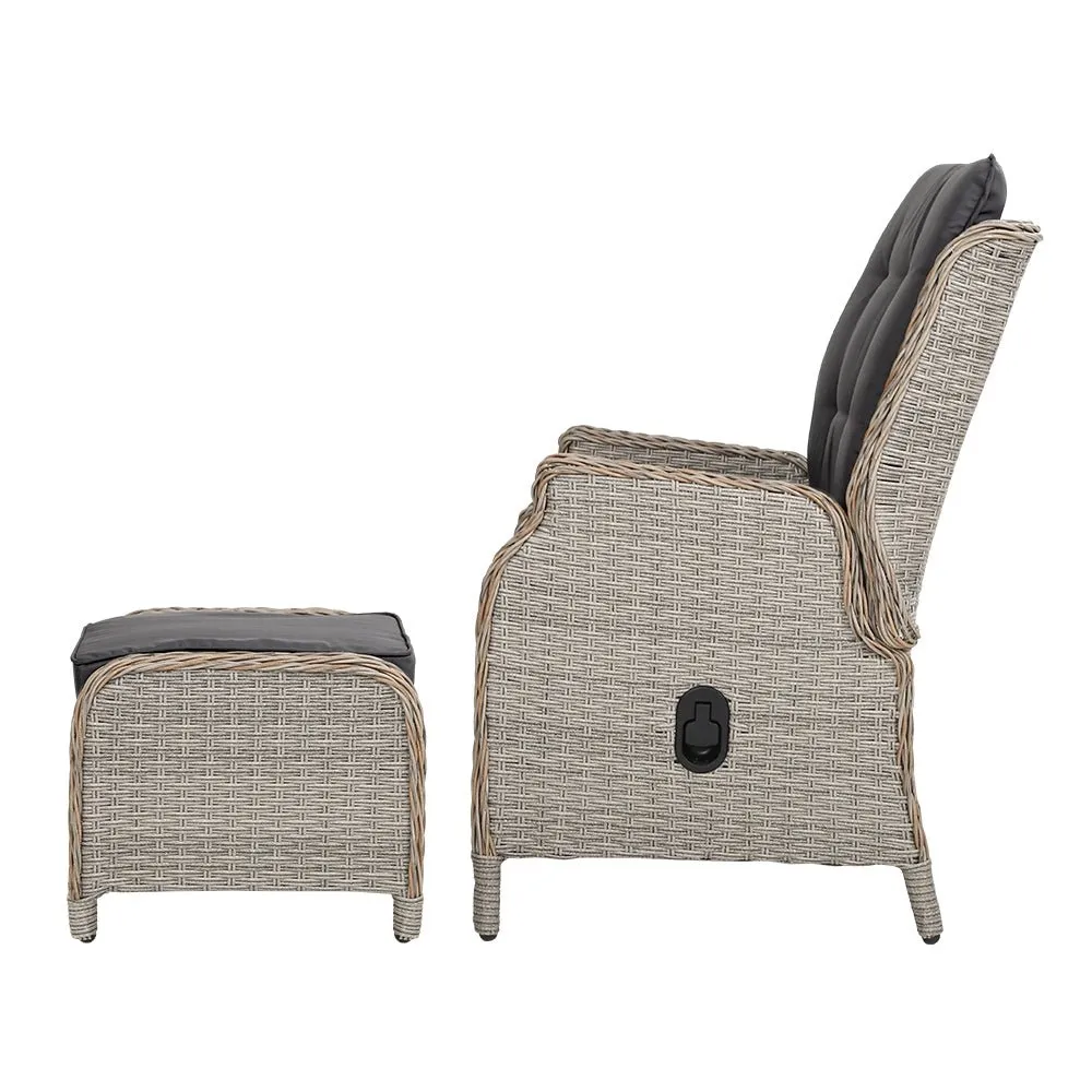Ella Outdoor Recliner Patio Chair Grey
