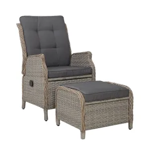 Ella Outdoor Recliner Patio Chair Grey