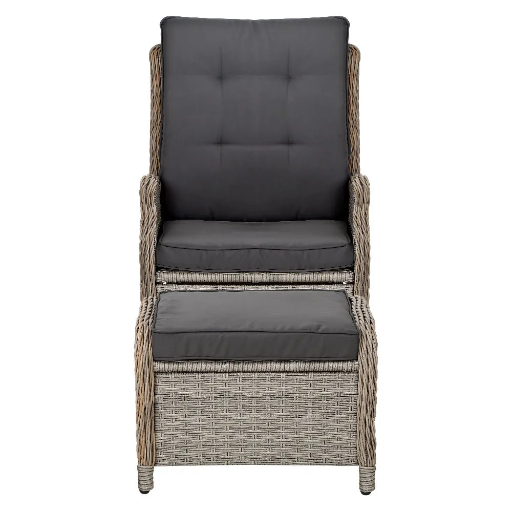 Ella Outdoor Recliner Patio Chair Grey