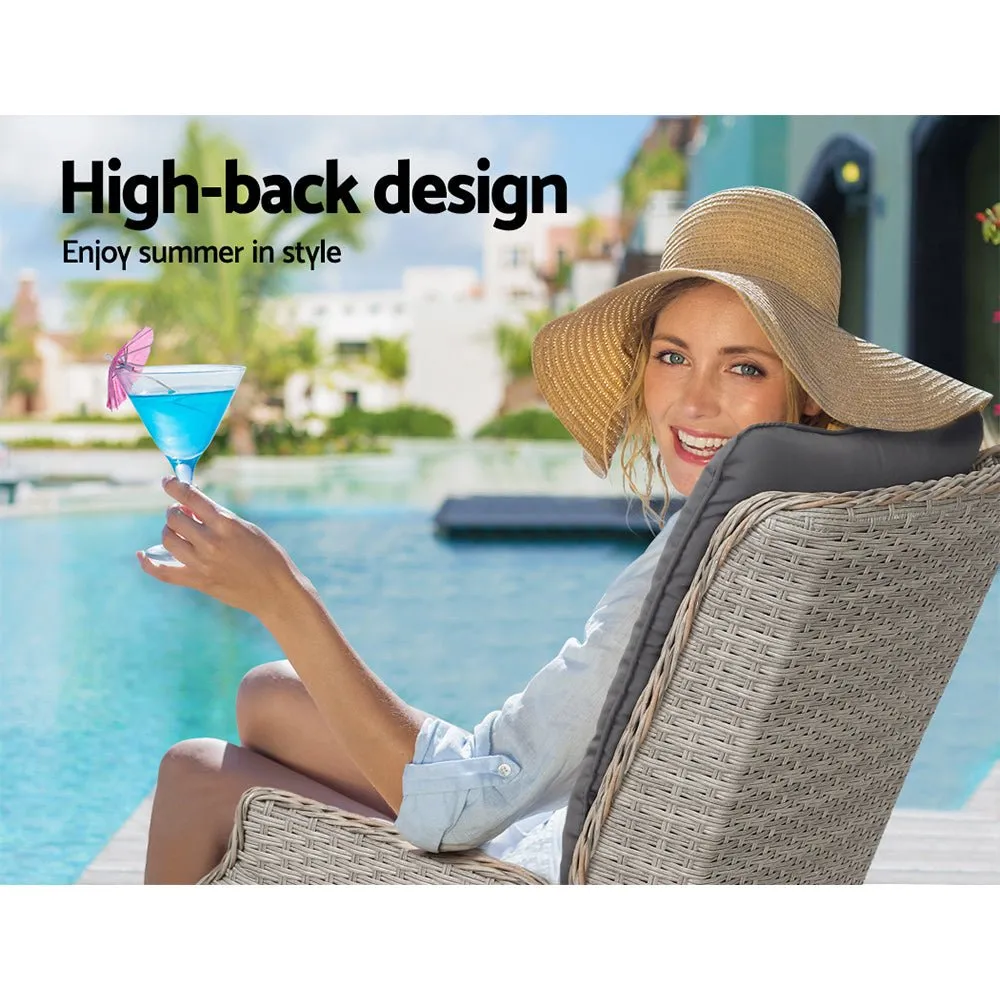 Ella Outdoor Recliner Patio Chair Grey