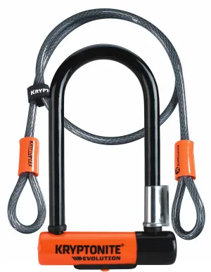 Evolution Mini U-Lock with Kryptonite Flex Cable, Orange