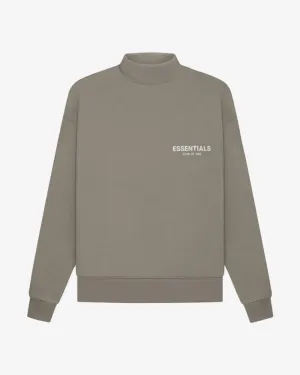FOG ESSENTIALS SS22 CHEST LOGO DESERT TAUPE MOCKNECK CREW (NEW)