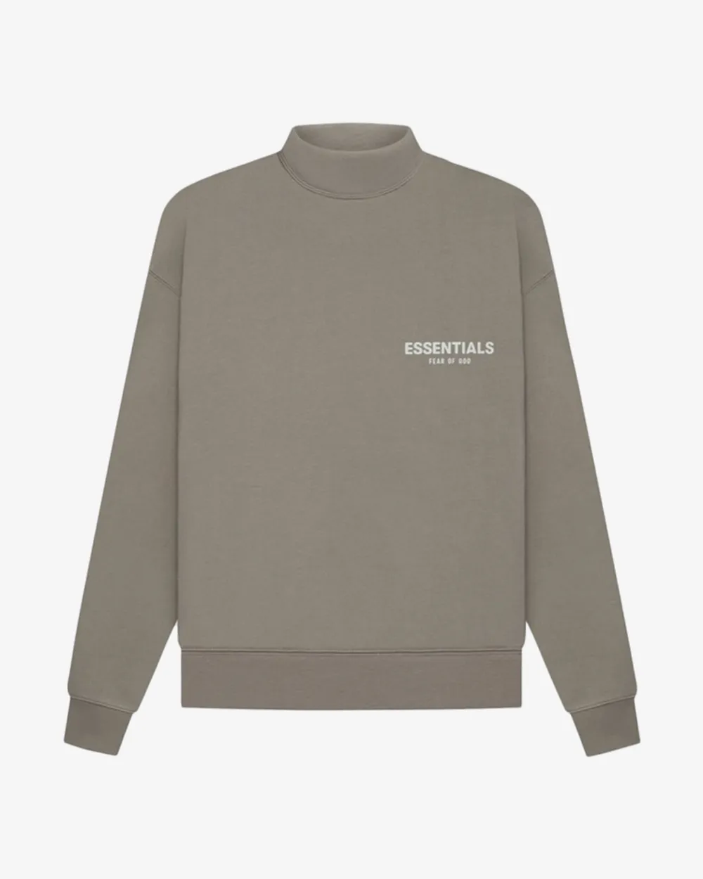 FOG ESSENTIALS SS22 CHEST LOGO DESERT TAUPE MOCKNECK CREW (NEW)