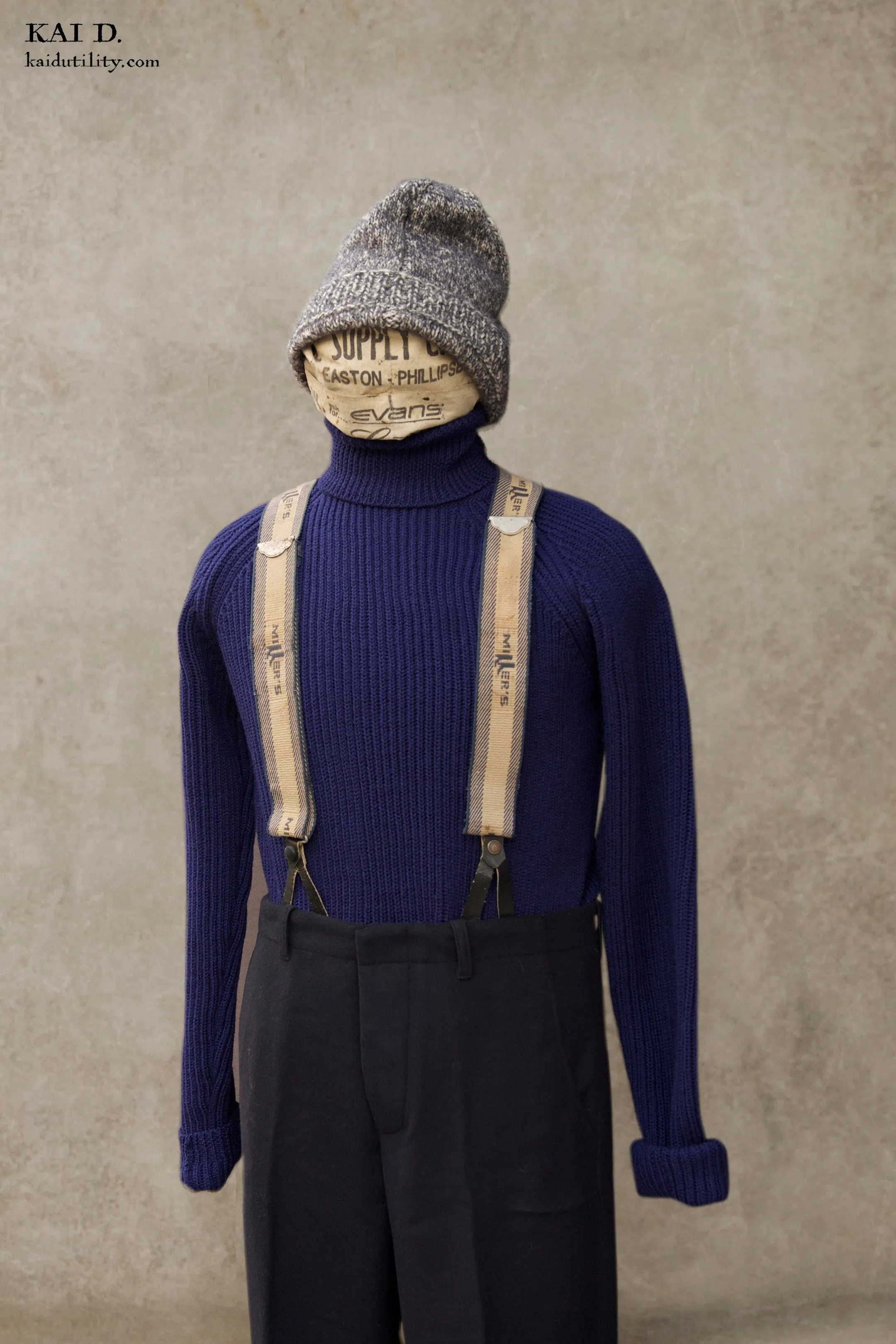 Heavy Knit Turtleneck - Royal Blue - S, M, L