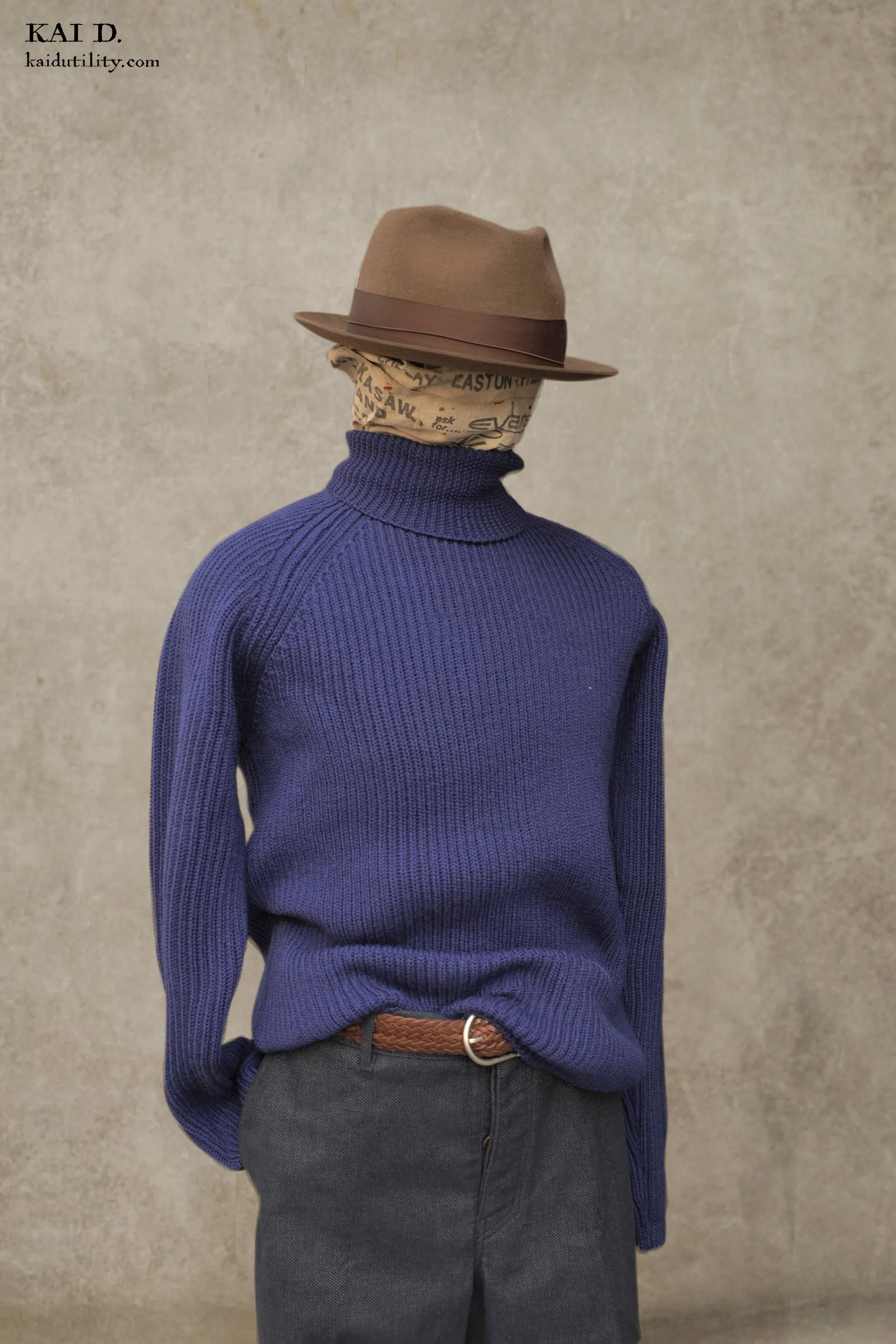Heavy Knit Turtleneck - Royal Blue - S, M, L
