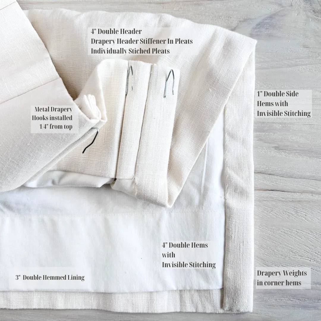 Idyllic Linen Cashmere Wrap, Inverted Pleat, BLACK OUT LINING