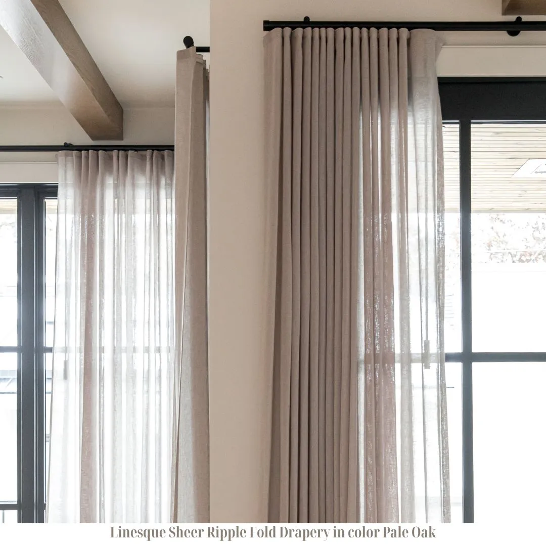 Idyllic Linen Smoky Green, Ripple fold, BLACK OUT LINING