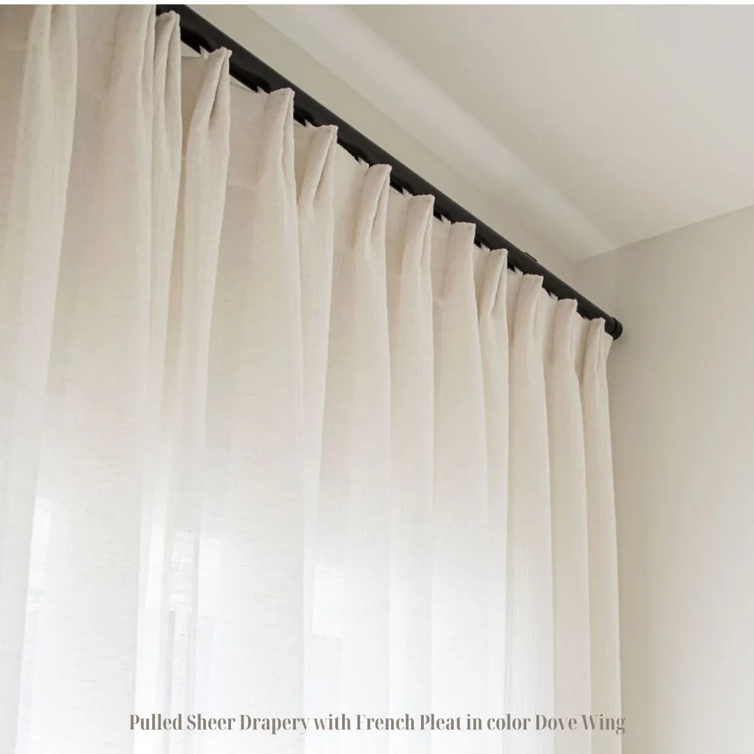 Idyllic Linen Wind's Breath, French Pleat, BLACK OUT LINING