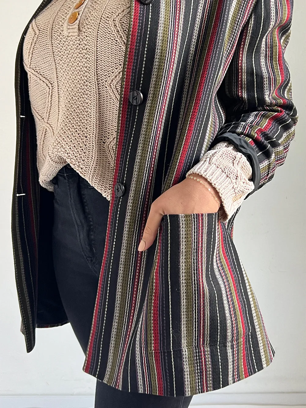 Lord & Taylor Striped Linen Jacket