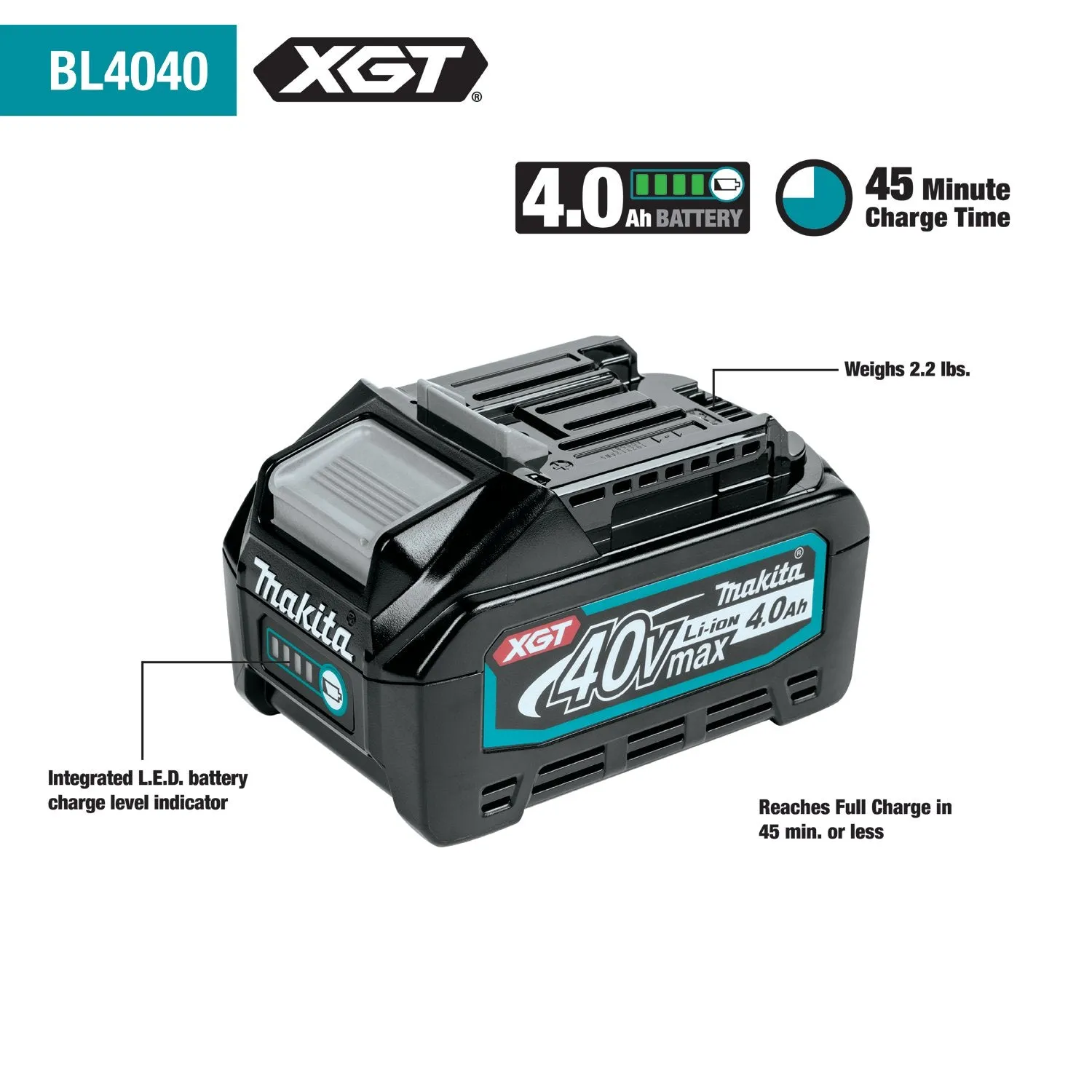 Makita (GRU04M1) 40V max XGT® Brushless 17" High Torque String Trimmer Kit (4.0Ah)
