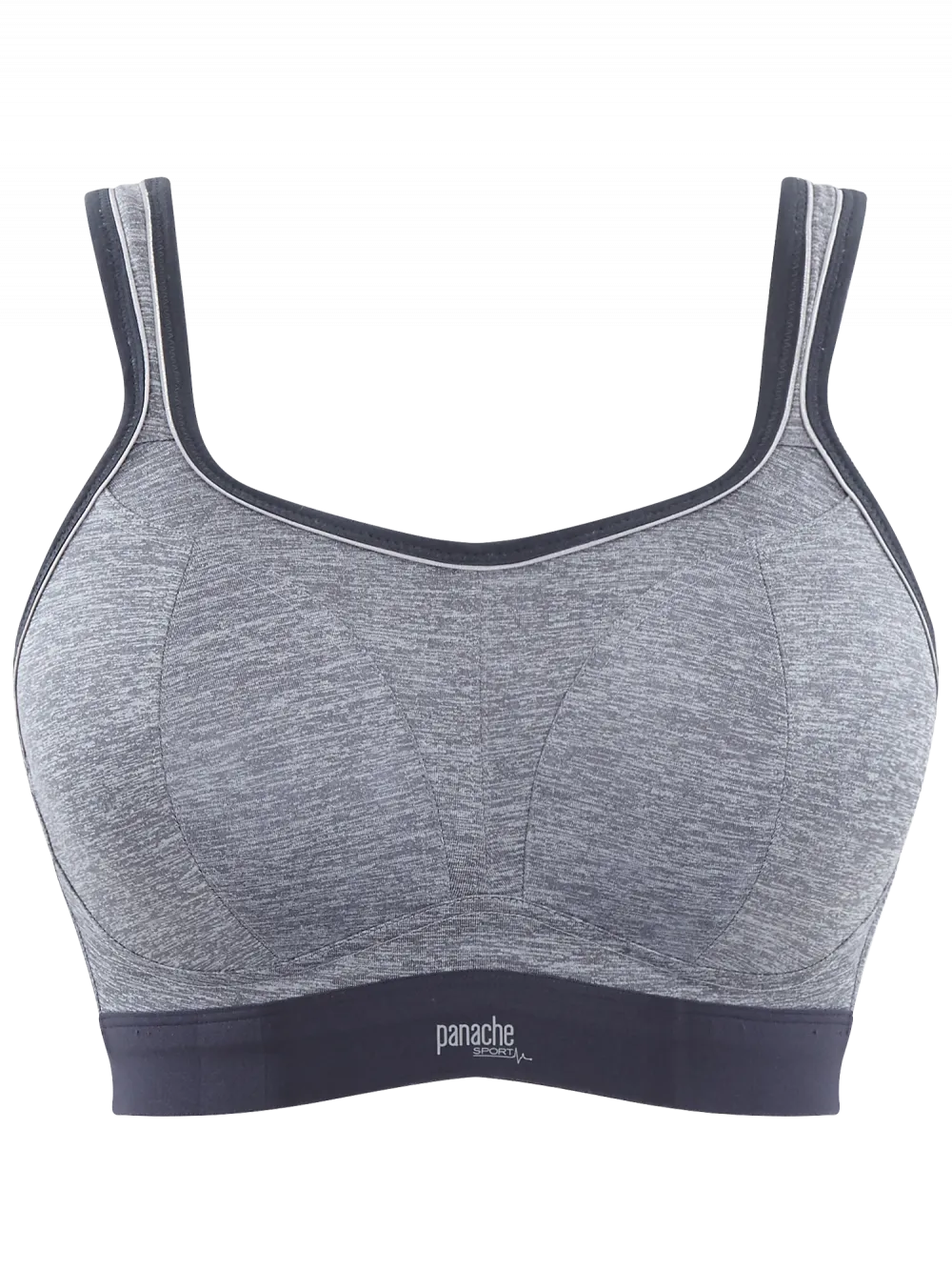 Non Wired Sports Bra In Charcoal Marl - Panache