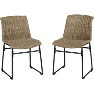 Outdoor Amaris Chair with Cushion (set of 2) Brown/Black