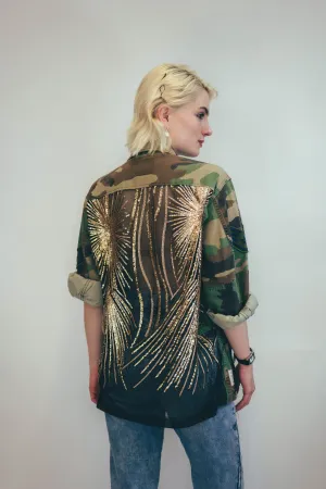 Party Back Shirt - Gold Star - Long Sleeve Camo