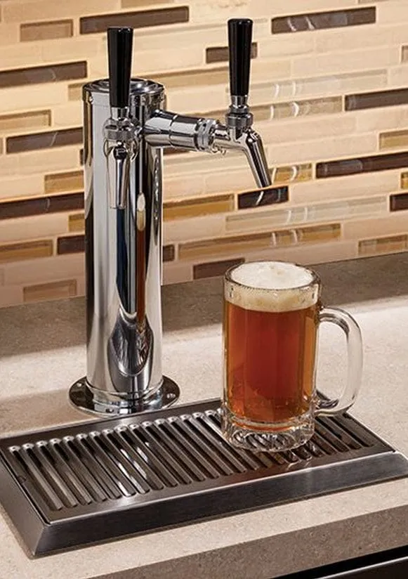 Perlick 24" C Series Outdoor Beer Dispenser Dual Tap With Stainless Steel Solid HC24TO-4-1R-2