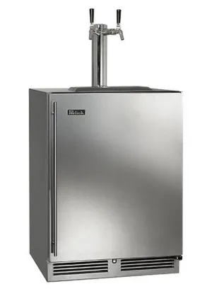 Perlick 24" C Series Outdoor Beer Dispenser Dual Tap With Stainless Steel Solid HC24TO-4-1R-2