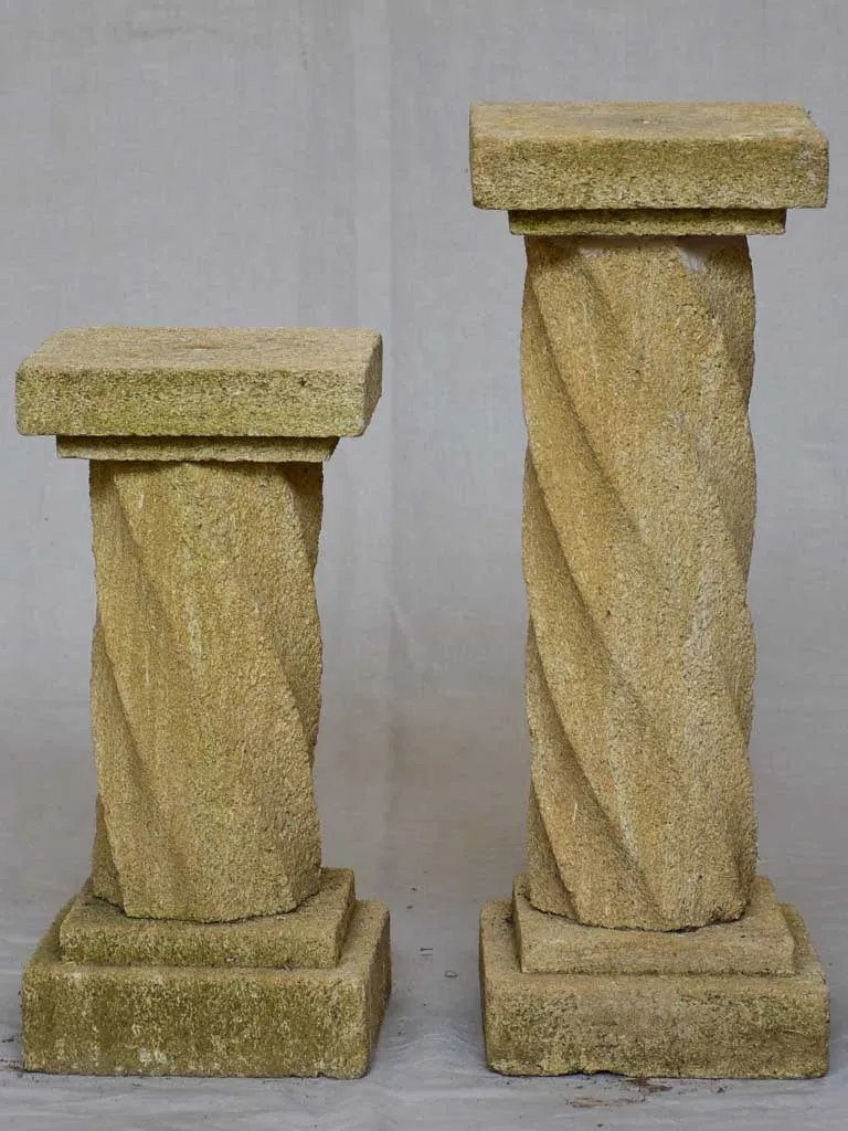 Two mid-century twisted column pedestals 27¼"