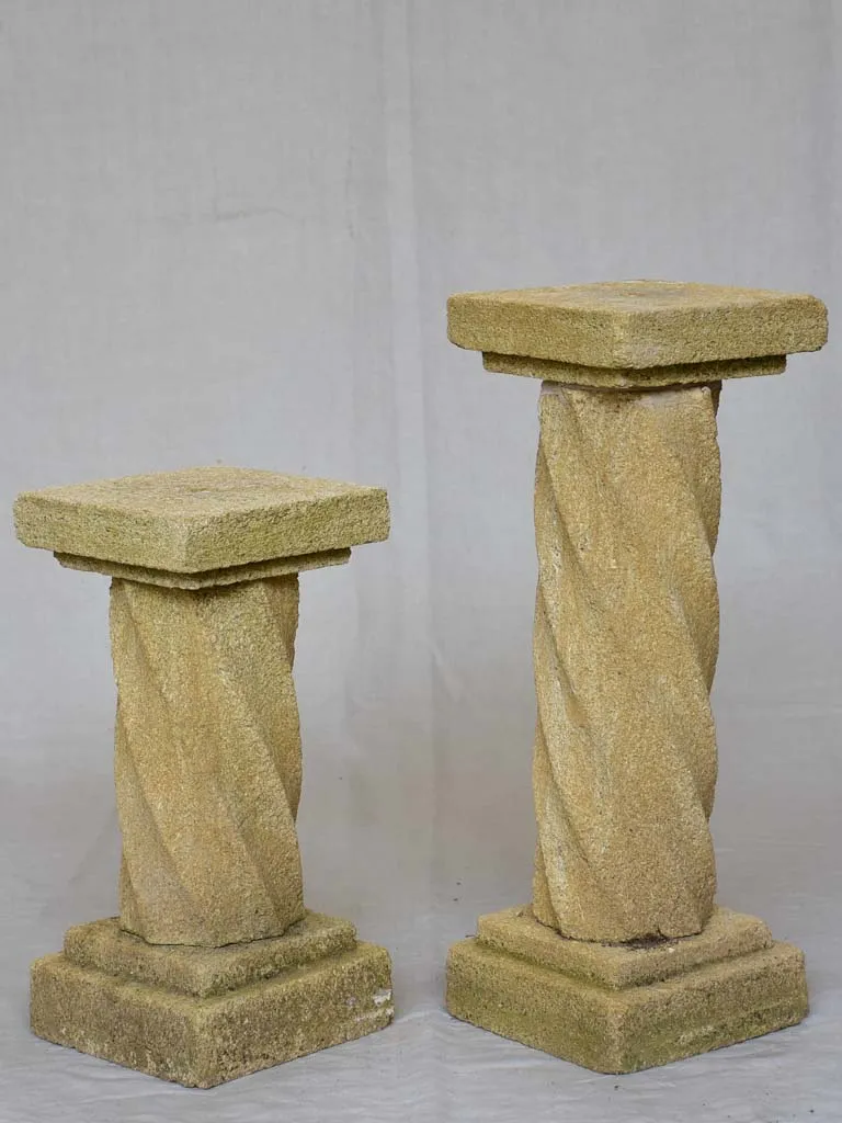 Two mid-century twisted column pedestals 27¼"