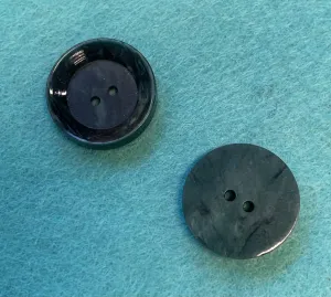 Vintage  Green Marbled plastic Two Hole Buttons 2 x 20mm