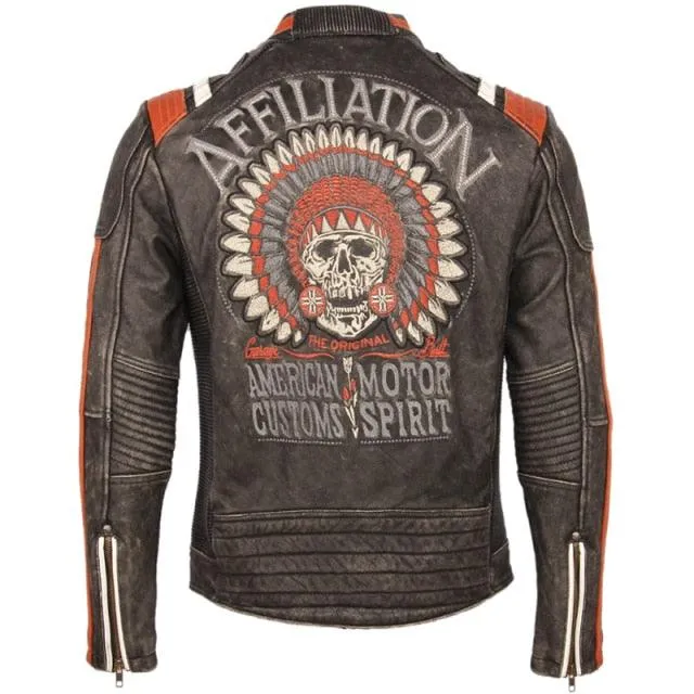 Vintage  Motorcycle 100% Leather Jacket
