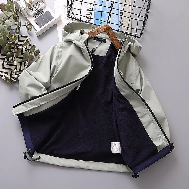 Winter Boys Girls Kids Outerwear Warm Coral Fleece Waterproof Windbreaker Coats Active Baby Children Jackets
